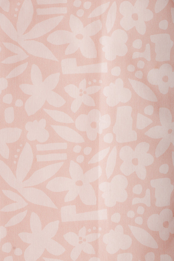 Minimalist print of abstract Australian native flowers in soft sand and white, highlighting clean lines and elegant designs