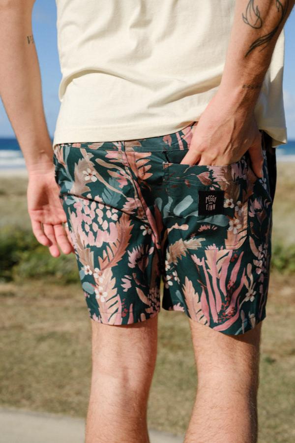 Walk Short - Teal Blooms