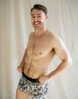 Comfortable men's underwear made from bamboo, adorned with colors and patterns inspired by the Spotted Gum tree