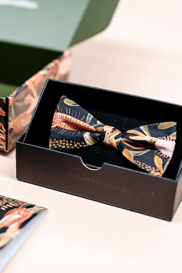 grass tree black bow tie cotton