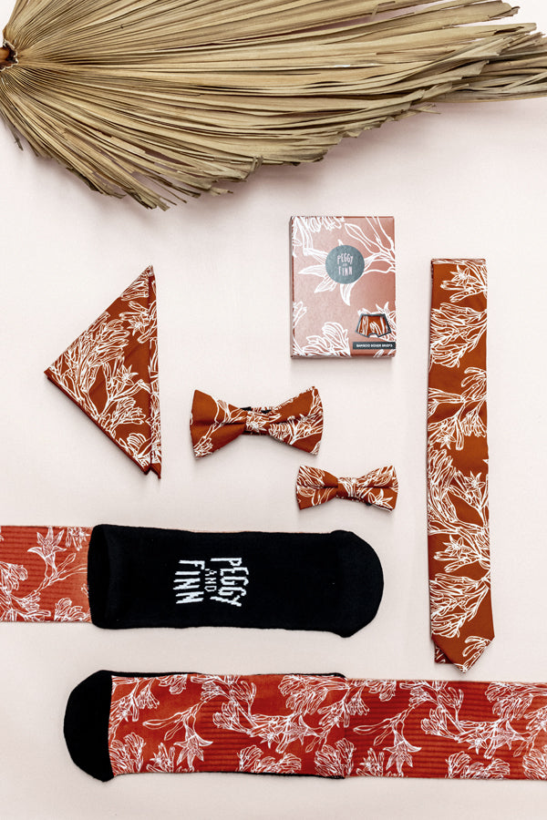 Bow Tie - Kangaroo Paw Burnt Orange