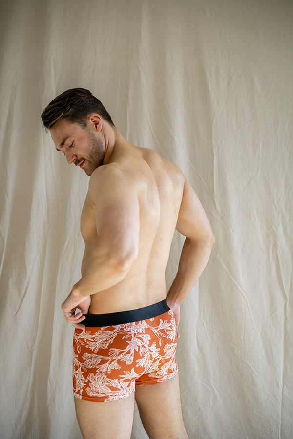 Bamboo Underwear - Kangaroo Paw Burnt Orange – Peggy and Finn