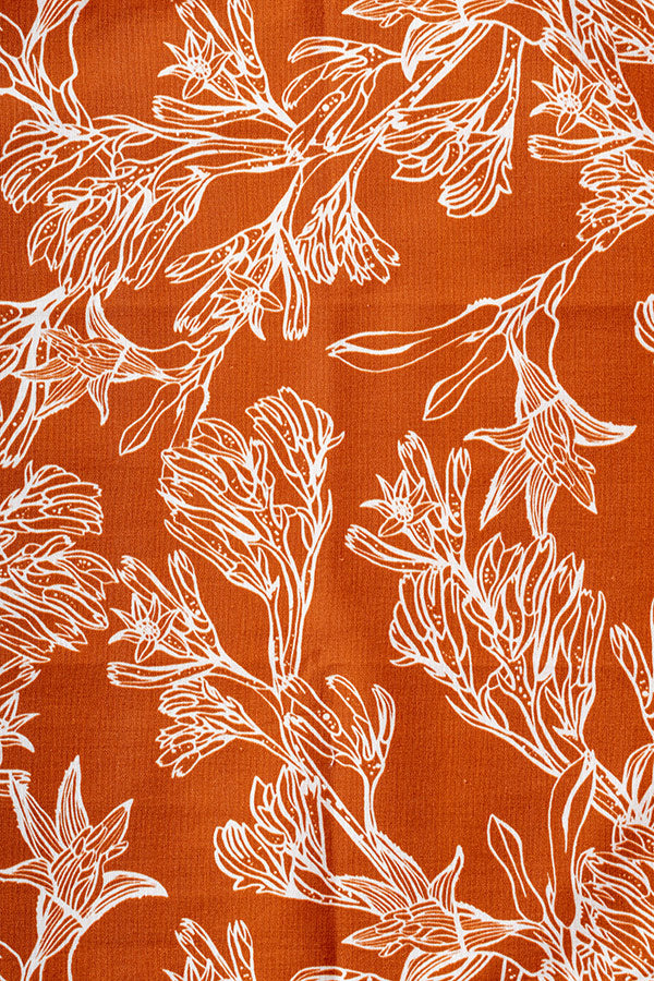 Pocket Square - Kangaroo Paw Burnt Orange